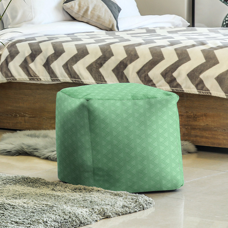 Repose-pieds cube à motif zag full color zig, Vert