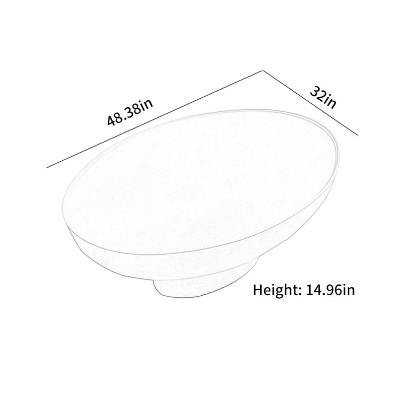 Oval Fiberglass Coffee Table