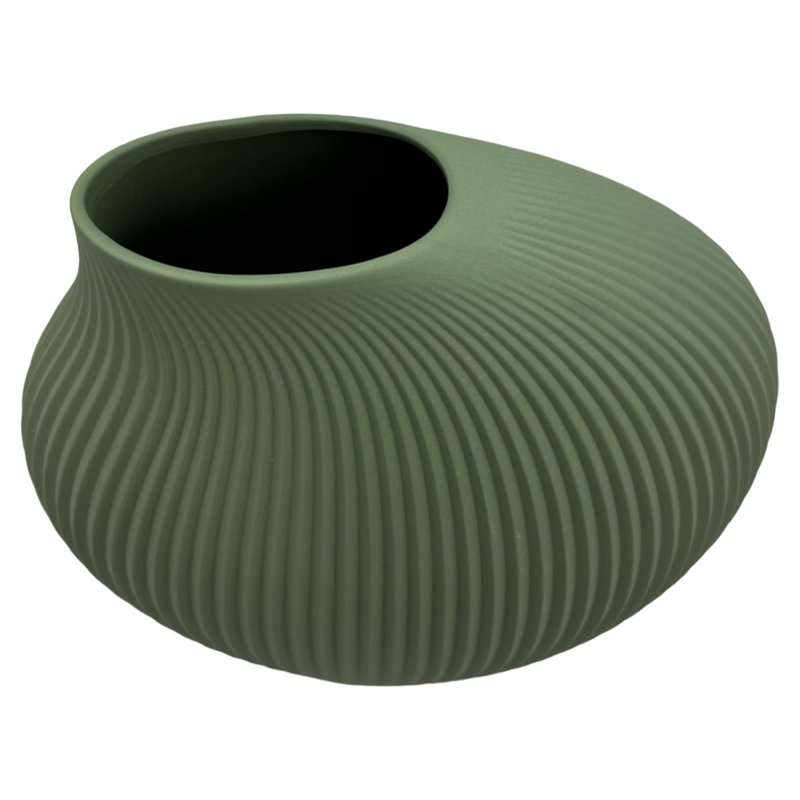 Vase de table en céramique fabriqué à la main Lucasville, Vert