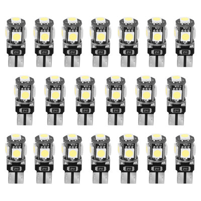 20Pcs T10 SMD5050 LED Light Bulbs 6000K for Dome, Map, License Plate, and Car Interior