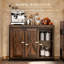 Buffet rustique Farmhouse avec portes coulissantes et rangement réglable
