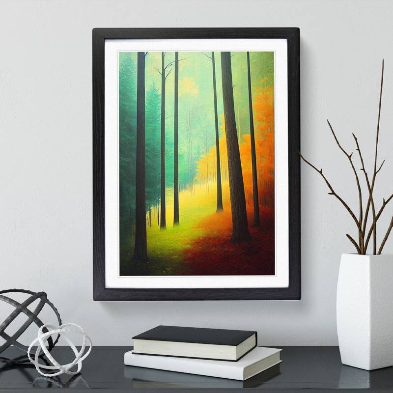 Dreamy Forest - Single Picture Frame Print, 64cm H x 46cm W, Black