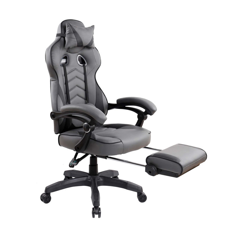Fauteuil de direction entièrement inclinable avec repose-pieds Gaming Racing