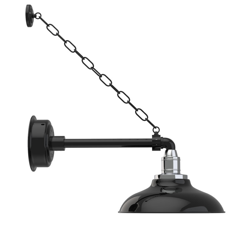 Luminaire de grange d’extérieur à del Ludwicka, H 8,53 po x l 12 po x P 17,63 po, Noir