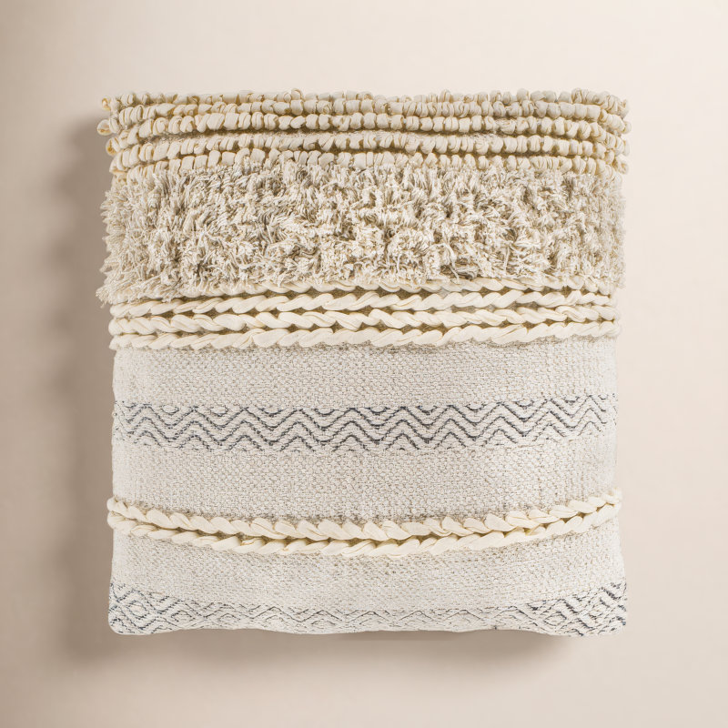 Venora Striped Cotton Reversible Throw Pillow, 18" x 18", Pillow Cover Only - No Insert