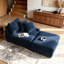 Chaise longue modulable rembourrée en fausse fourrure de lapin en flanelle avec accoudoirs et coussins décoratifs-1305676650-1308474895