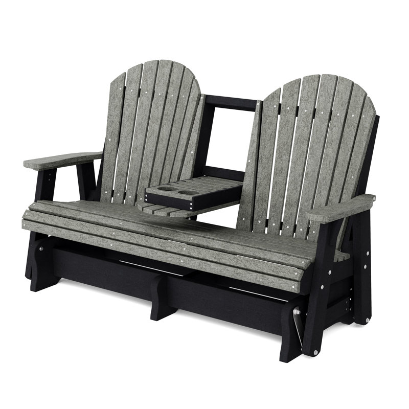 Fauteuil oscillant 5 pi avec console Heritage, Gris foncé / Noir