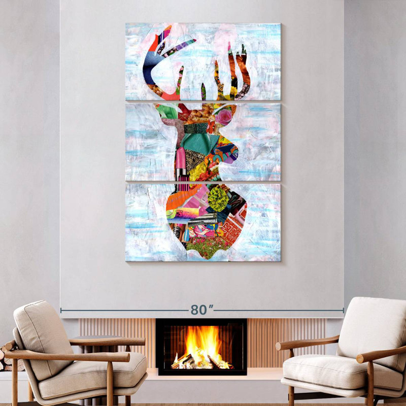 Brampt Abstract Deer, 74" H x 48" W