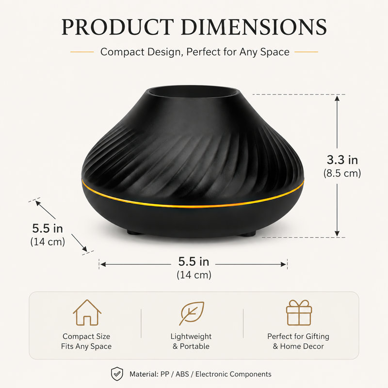 Humidificateur diffuseur de flammes 7 couleurs et 3 titres de produits optimisés