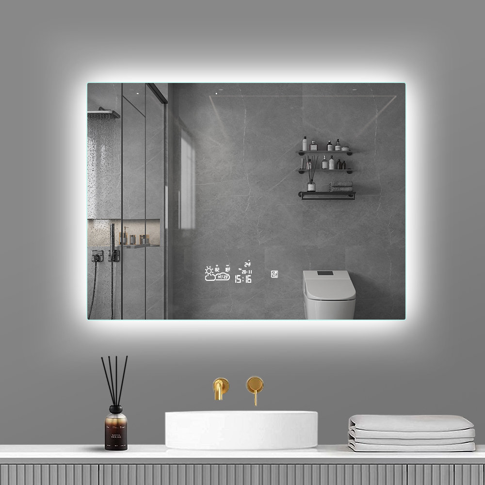 Orren Ellis Flat LED Wall Mirror | Wayfair