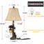 Lampe de table USB-A / C en résine rustique à intensité variable Lorain 26 "avec veilleuse