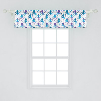 Ambesonne Octopus Valance Pack of 2 Polygonal Animal Design 47947