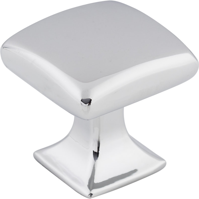Contour 1 1/8" Length Square Knob, Polished Chrome