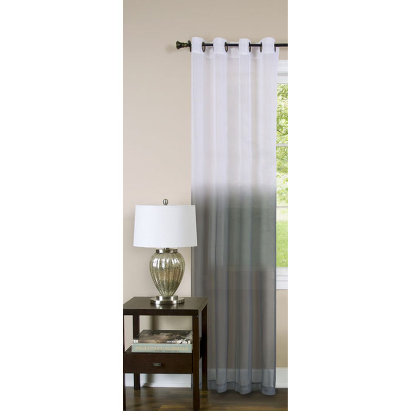 Irys Semi Sheer Curtain Single Panel, 52" W x 63" L, Charcoal