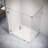 UKH07 51-1/8 to 52 in. W X 39 in. D X 80 in. H Frameless Hinged Shower Door in Spacy Gray with EnduroShield 3/8 in. Clear Glass with 28 in. Door Panel-122547610-122547615