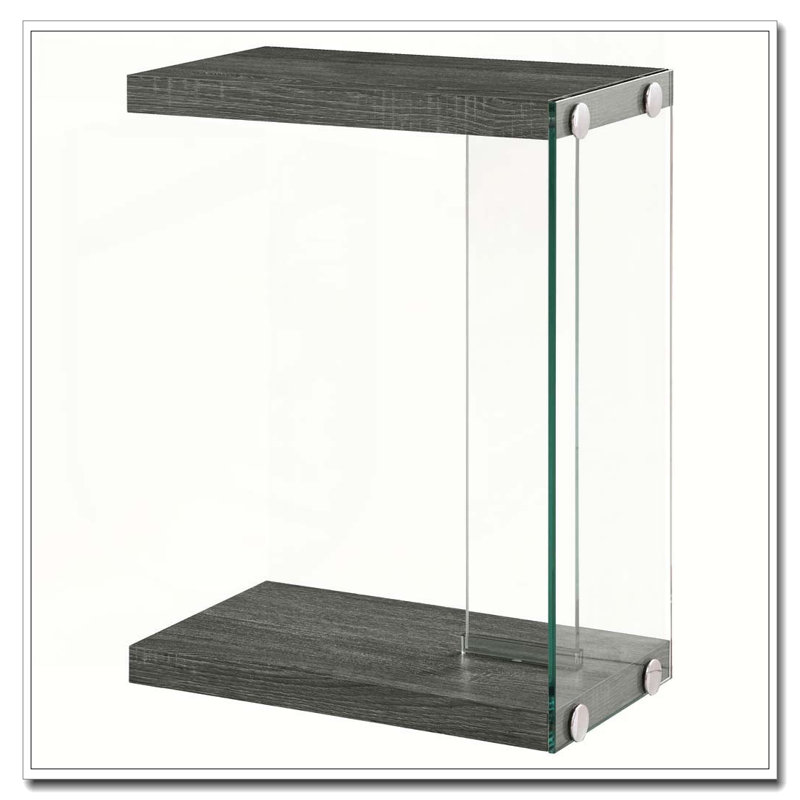 Table d'appoint en bois d'ingénierie gris Sampson
