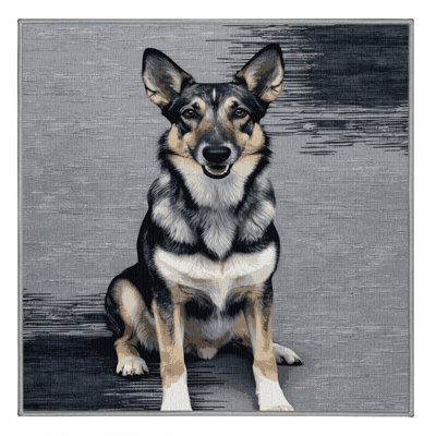 Washable Norwegian Elkhound Dogs Area Rug