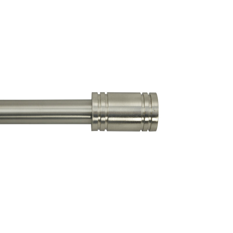 Tringle à rideaux simple Pauleus, Nickel brossé, 86" - 144"