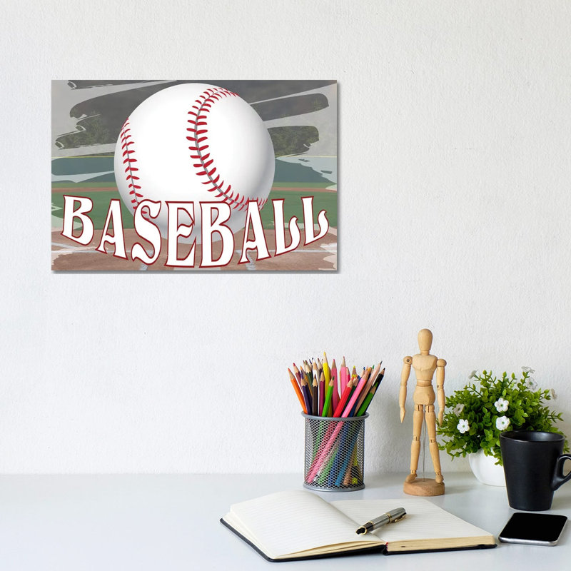 Baseball Field by Kimberly Allen - Gallery-Wrapped Canvas Giclée on Canvas, 20.32 cm H x 30.48 cm W, Wrapped Canvas