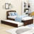 Twin Size Wooden Platform Bed with Trundle-704246335