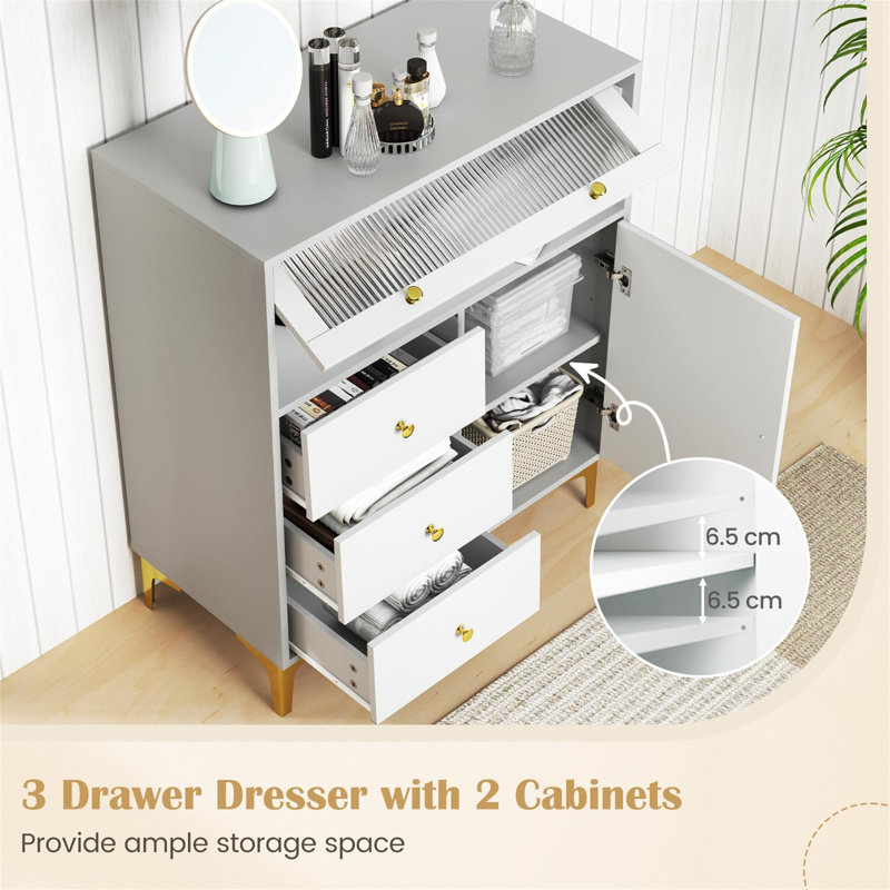 10 cm W Chest of 3 Drawers