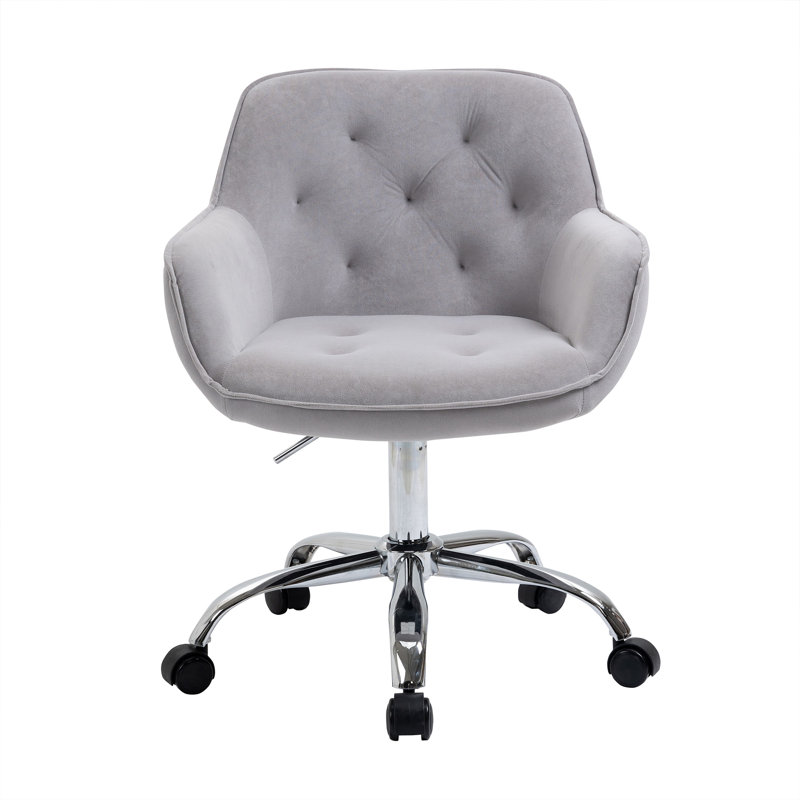 Keiran Velvet Office Chair, Grey