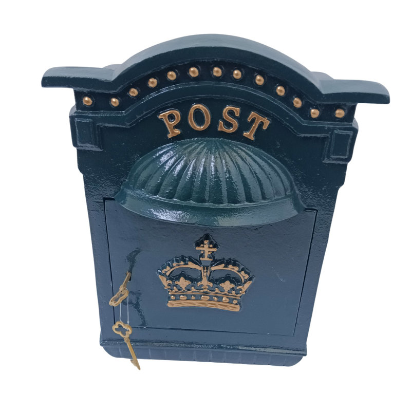 Kemah Metal Wall Mounted Post Box, Green