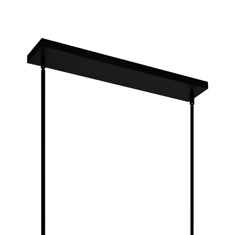 Lustre 42 po noir rustique en duvet pour cuisine, salle à manger, vestibule - compatible avec 6 lumières DEL avec culot E26