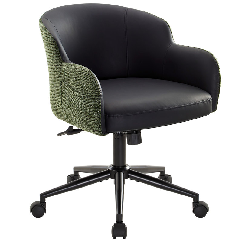 Vanity Chair With Wheels And Arms, Comfy Office Chairs For Women, Height Adjustable Ergonomic Swivel Chair For Bedroom, Living Room Makeup,chenille