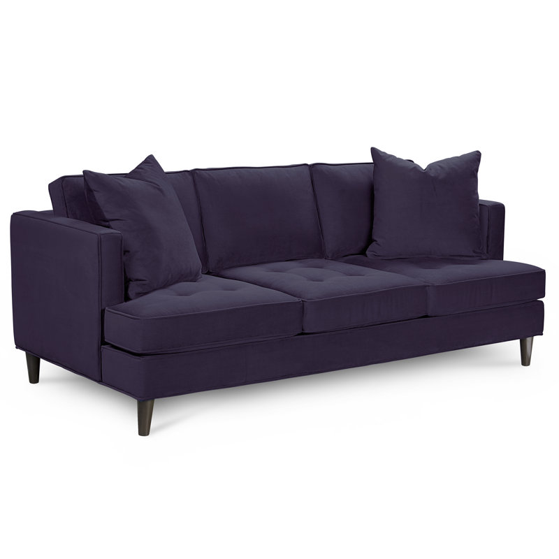 Upholstered 84'' Sofa, Bella Aubergine Performance Velvet