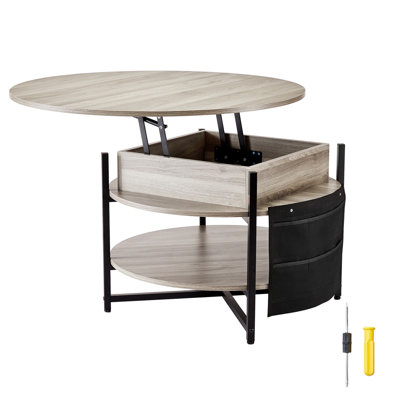 Table basse à plateau relevable 35,3 po avec tiroirs de rangement