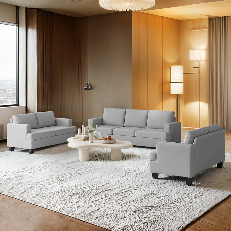 Canapé 3 places Morden, Gris clair, H 29,13 po x l 84,65 po x P 32,28 po