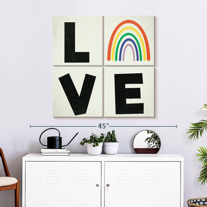 Tergel Love Rainbow Typographie, H 32 po x l 32 po