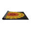 Tapis noir/jaune/orange tissé à la machine-2130906011