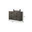 Mobilier de chambre à coucher moderne de style transitionnel avec poignées de bar 1 pièce