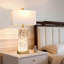 Ensemble de 2 lampes de table en albâtre avec veilleuse et ports USB, 3 lampes de chevet à DEL à intensité variable pour le bureau de la chambre à coucher, y compris les ampoules