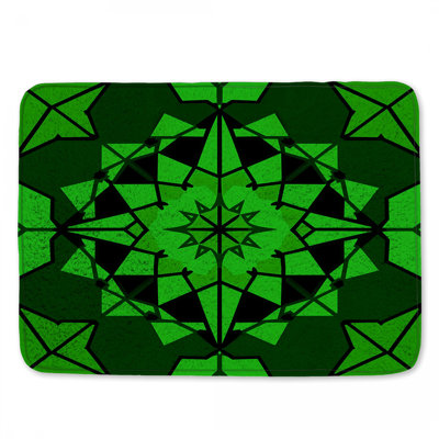 Green Geometric Kaleidoscope Bath Mat