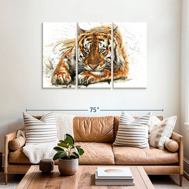 Brampt Tiger Leer, 36" H x 57" W