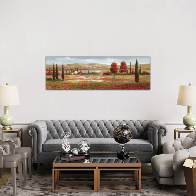 Tuscan Poppies Ii by Nan - Wrapped Canvas Panoramic Print, 121.92 cm H x 40.64 cm W x 1.91 cm D