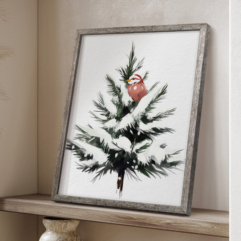 «Christmas Holiday Art» CCLxxv, reproduction encadrée - bois massif, H 11 po x l 9 po