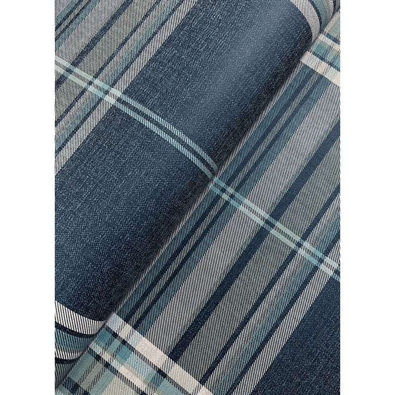 Westley Black Plaid Wallpaper, Blue