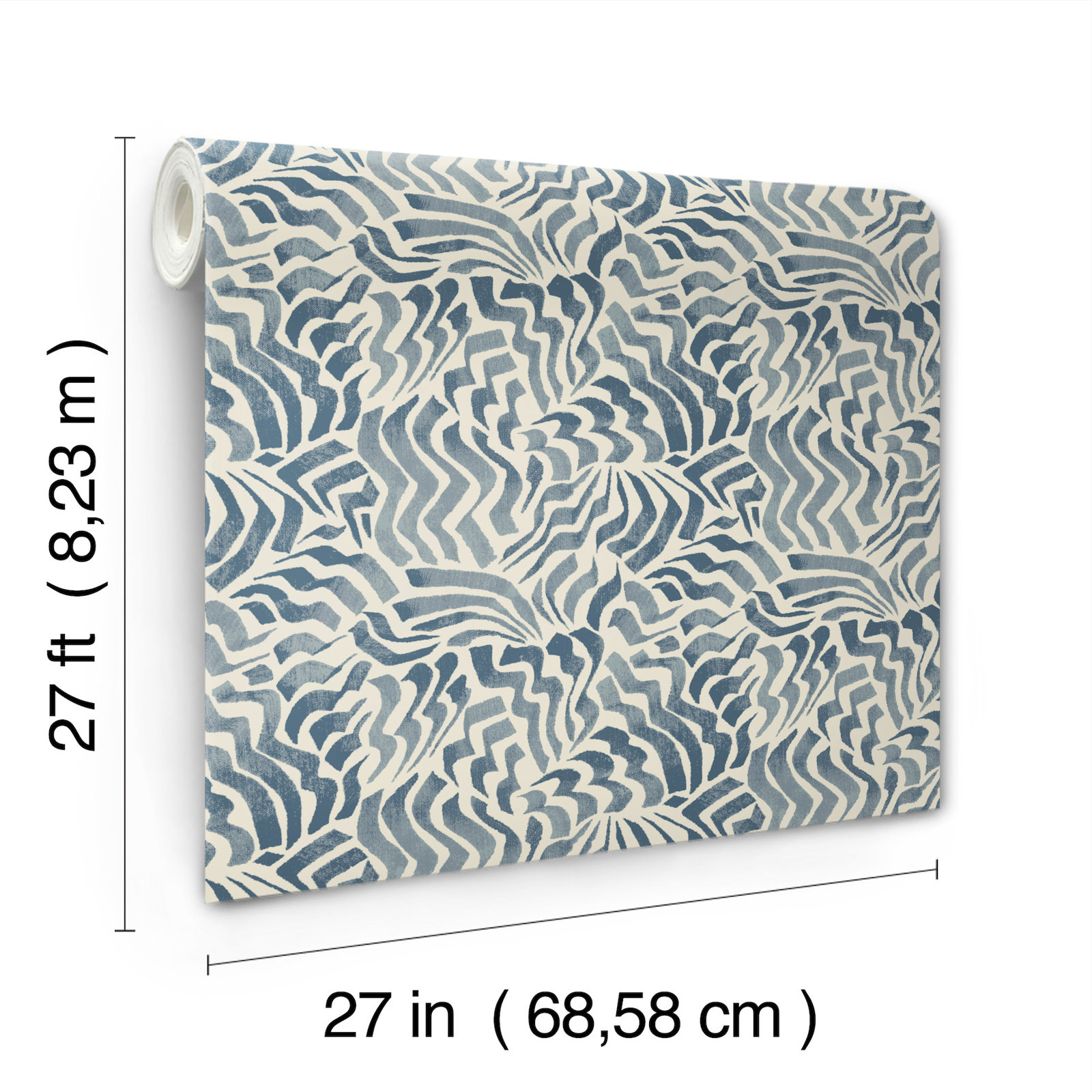 Zora Unpasted Abstract Wallpaper, Blue