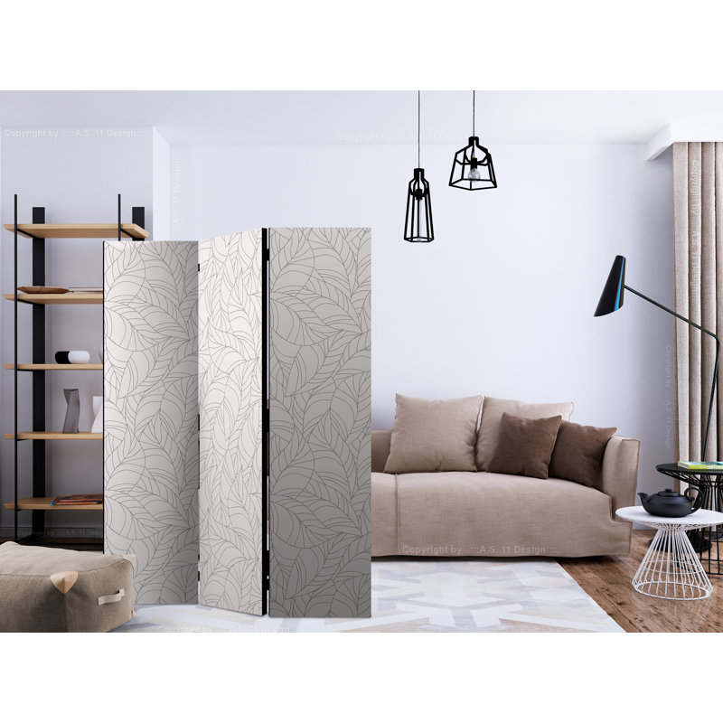 Room Divider - Colourless Leaves [Room Dividers], 172cm H x 135cm W x 3cm D, 3