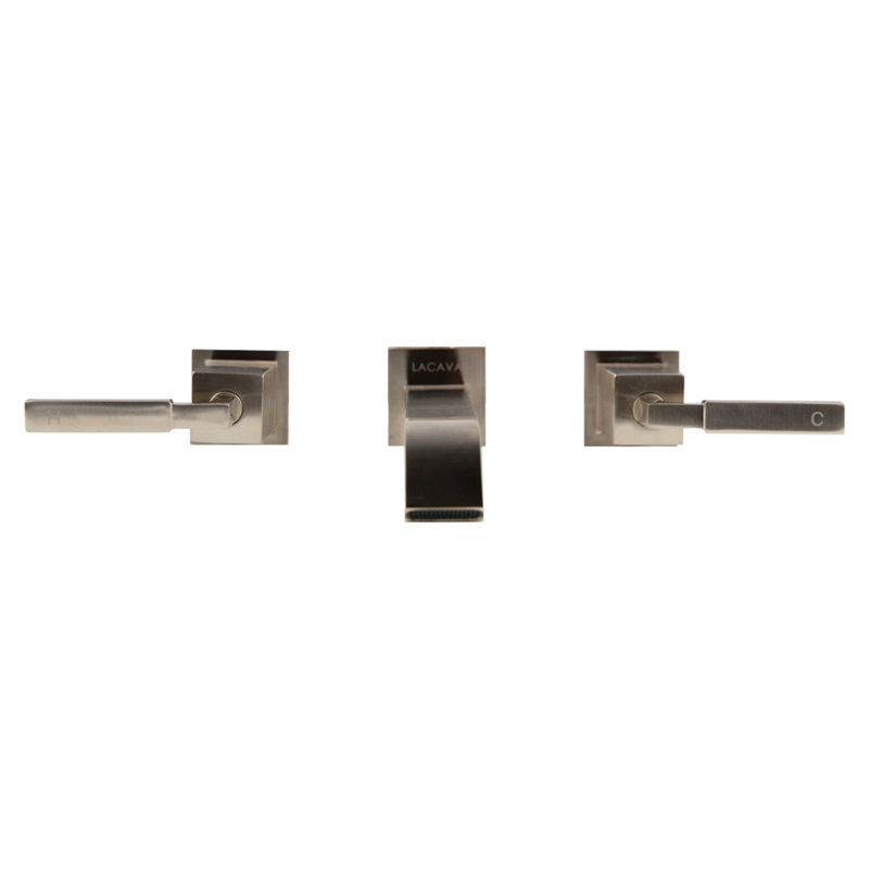 Kubista Wall Mounted Bathroom Faucet, Polished Chrome, Cross