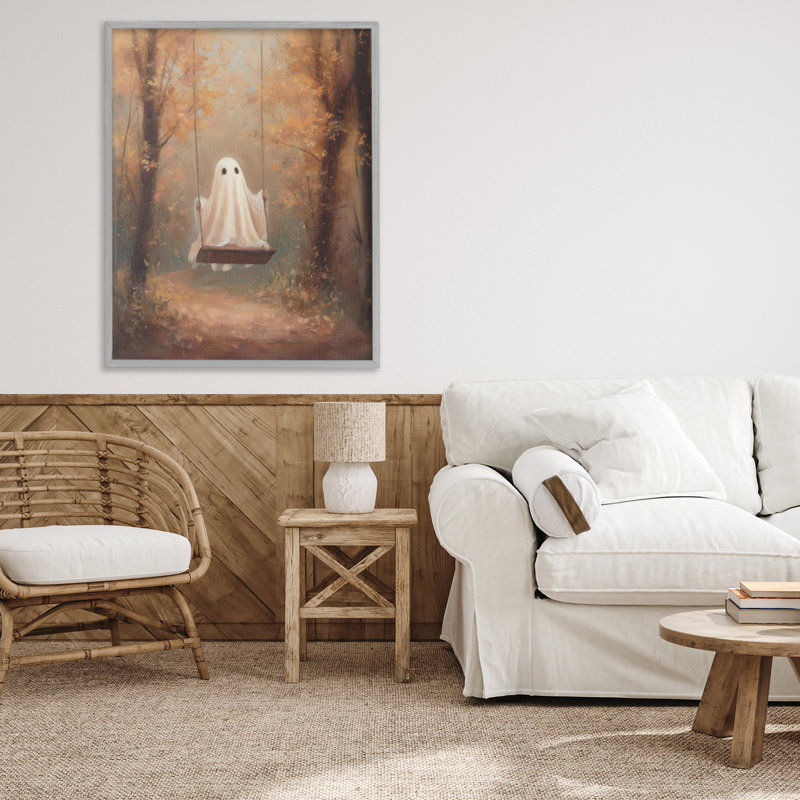 «Eerie Swinging Ghost», estampe numérique, design par Arlington Prints, H 30 po x l 24 po, Estampe numérique Farmhouse