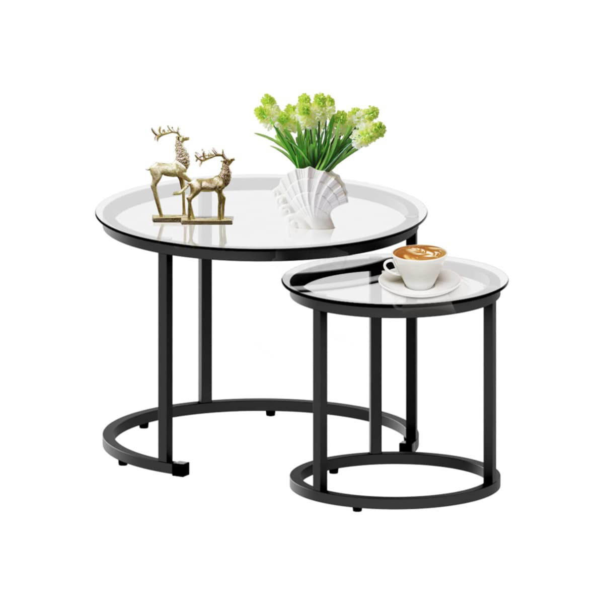 VEENOVA Glass Top Nesting Coffee Table Wayfair