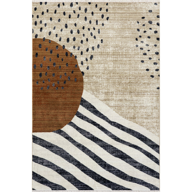  Tapis à franges Manaslu Sunrise, Rectangle 4 pi x 6 pi 5 po