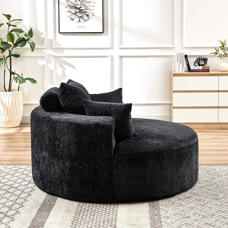 Siège-lit en chenille de 55 po de hauteur, sans assemblage, pour salon, chambre à coucher, salon, chaise avec coussin de projection, longueur 55 po, assemblage requis, vivant, avec fonctionnalité