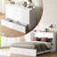 Grand lit escamotable Murphy avec station de charge et tiroir de rangement, blanc-751394679