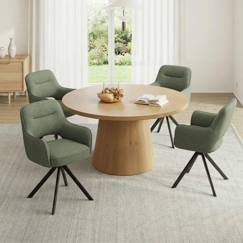 51cm H Fabric Upholstered Metal Upholstered Back Armchair in Beige, Green